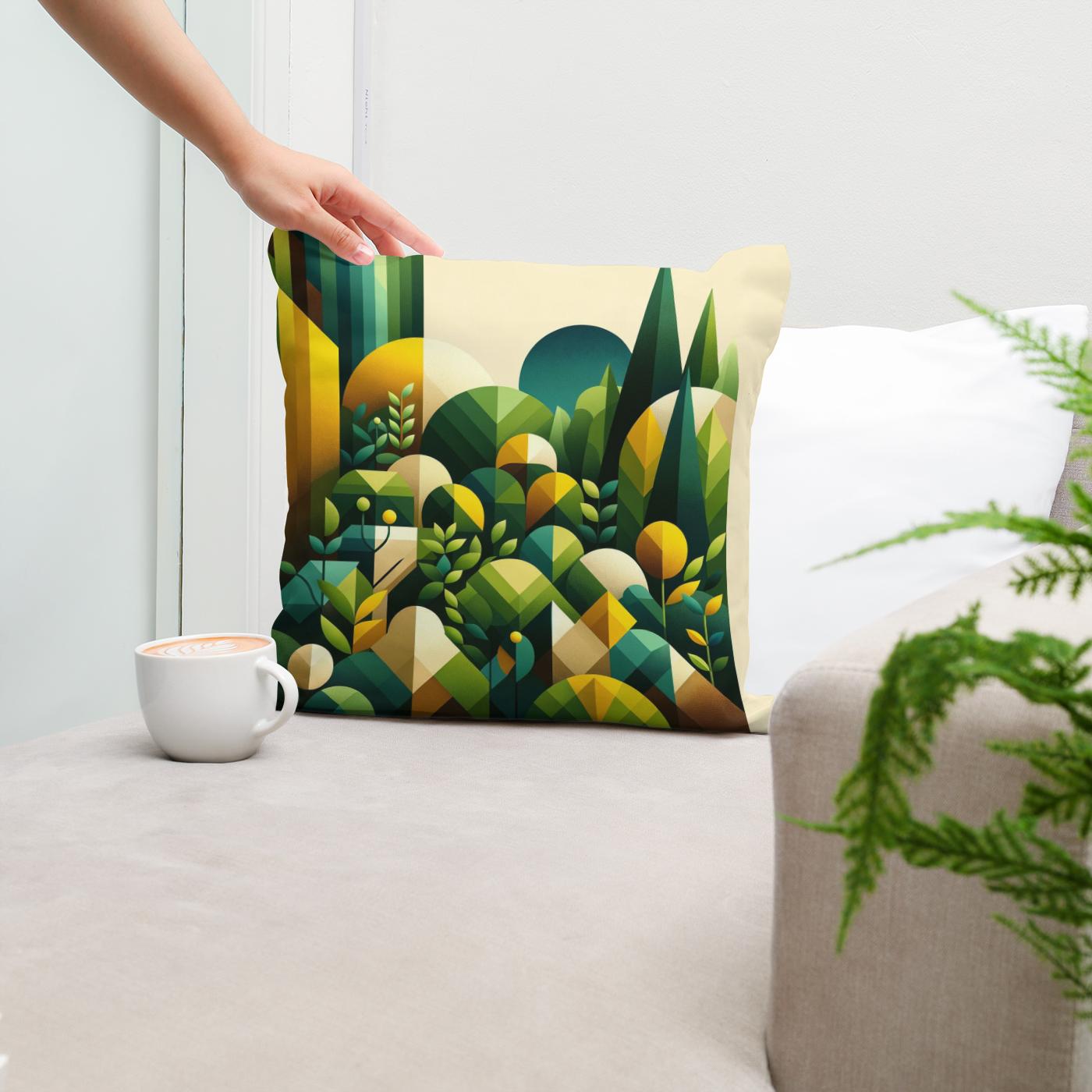 Geometric Garden Cotton Cushion