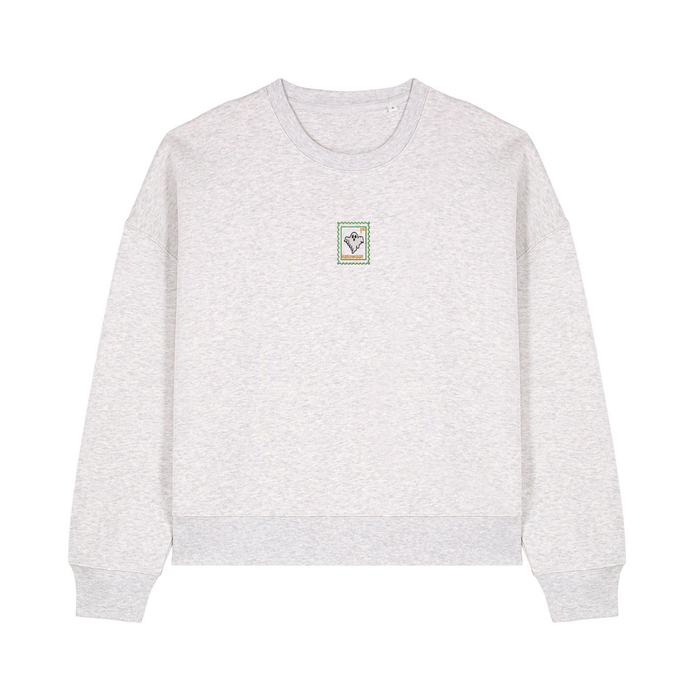 Cute Spooky Ghost Cropped Sweatshirt - Halloween - Relaxed Fit