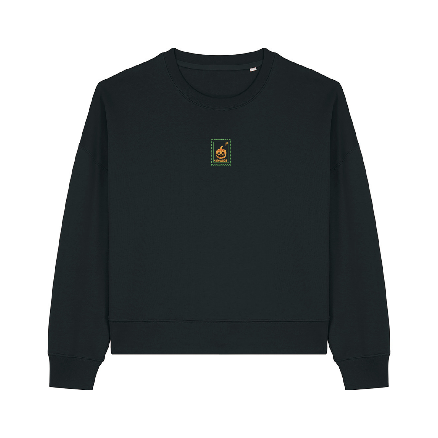 Spooky Pumpkin Cropped Sweatshirt - Halloween - Relaxed Fit