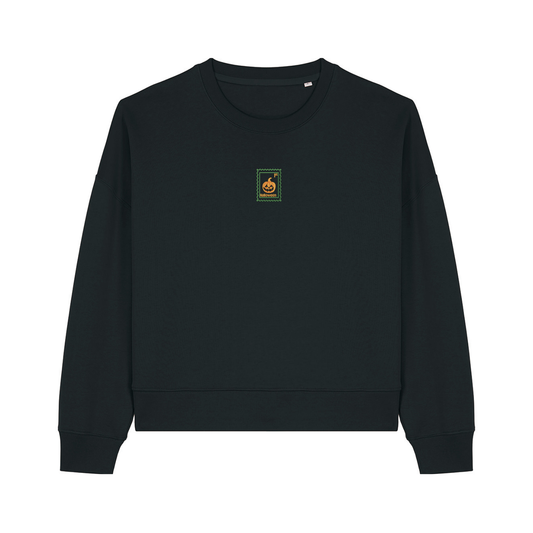 Spooky Pumpkin Cropped Sweatshirt - Halloween - Relaxed Fit