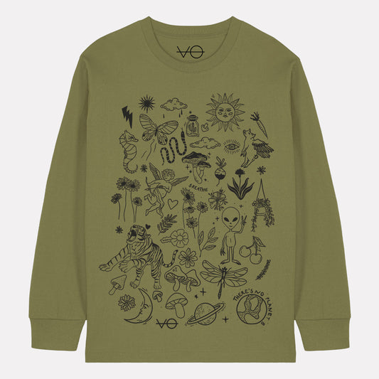 Doodle Long Sleeve T-Shirt (Unisex)
