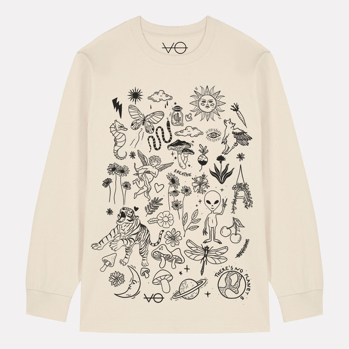 Doodle Long Sleeve T-Shirt (Unisex)