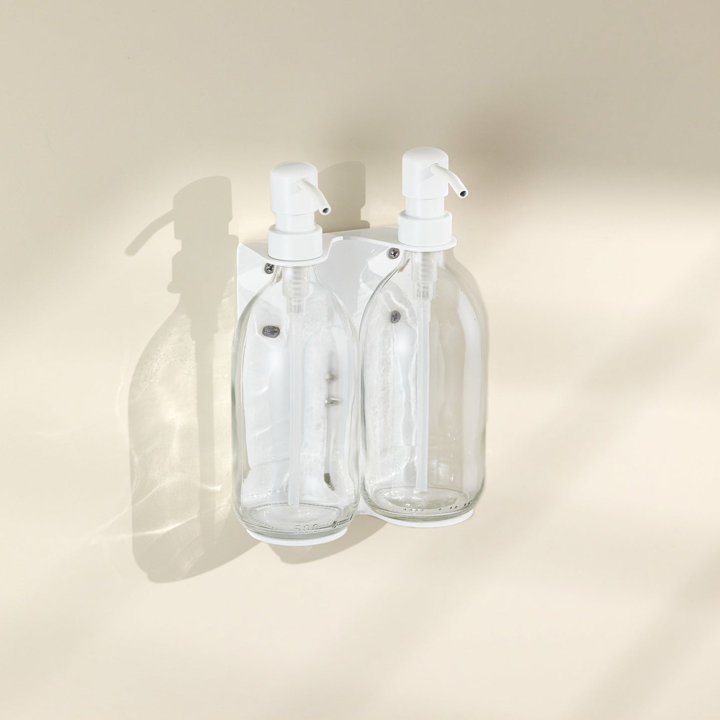 White Double Wall Mounted Soap Dispenser