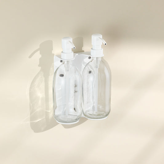 White Double Wall Mounted Soap Dispenser