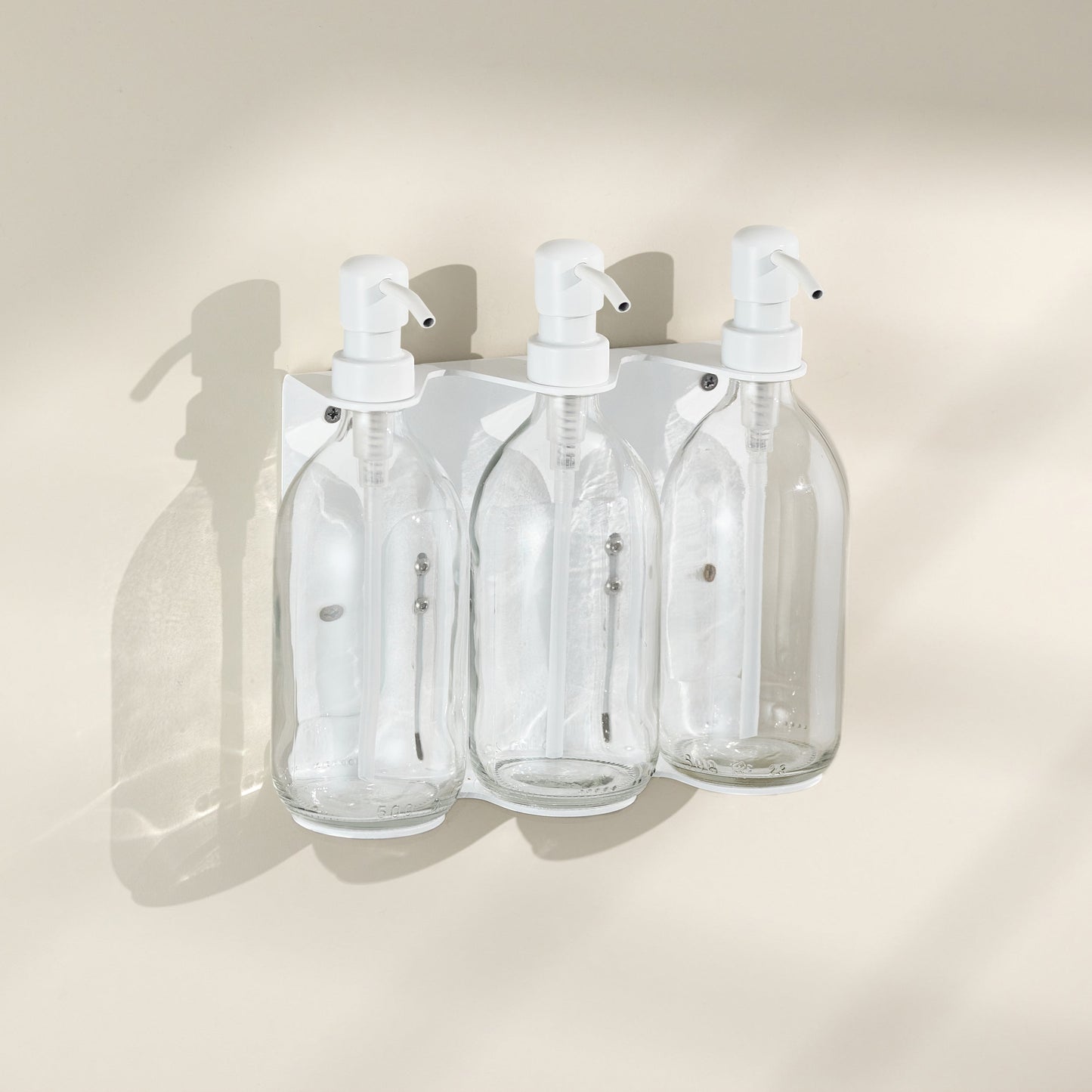 White Triple Wall Mounted Soap Dispenser