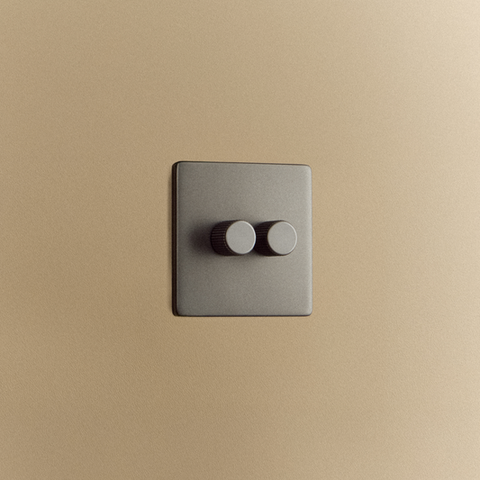 Double Rotary Wall Dimmer in Graphite