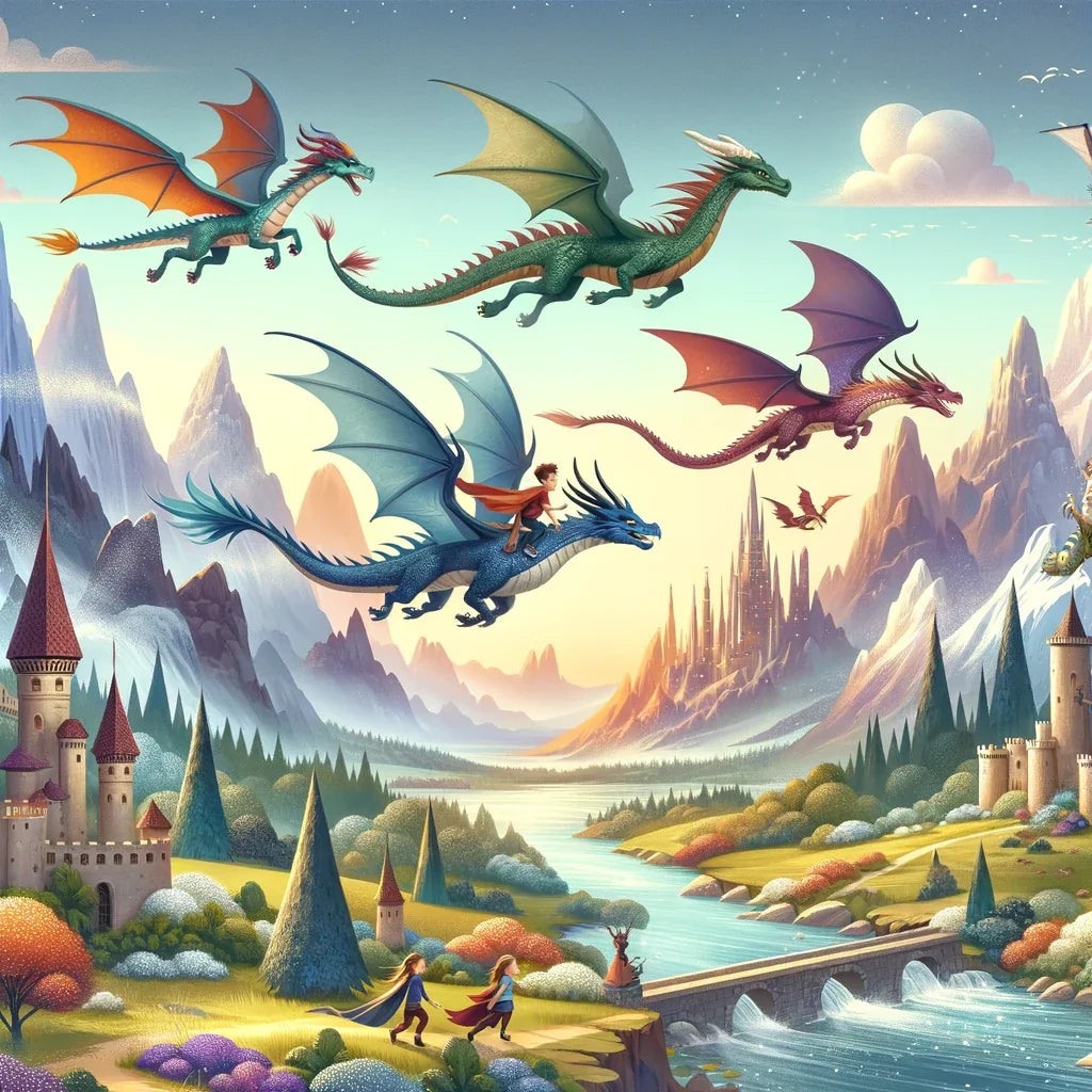 Dragon Riders Cotton Cushion