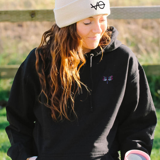 Dragonfly Embroidered Hoodie (Unisex)