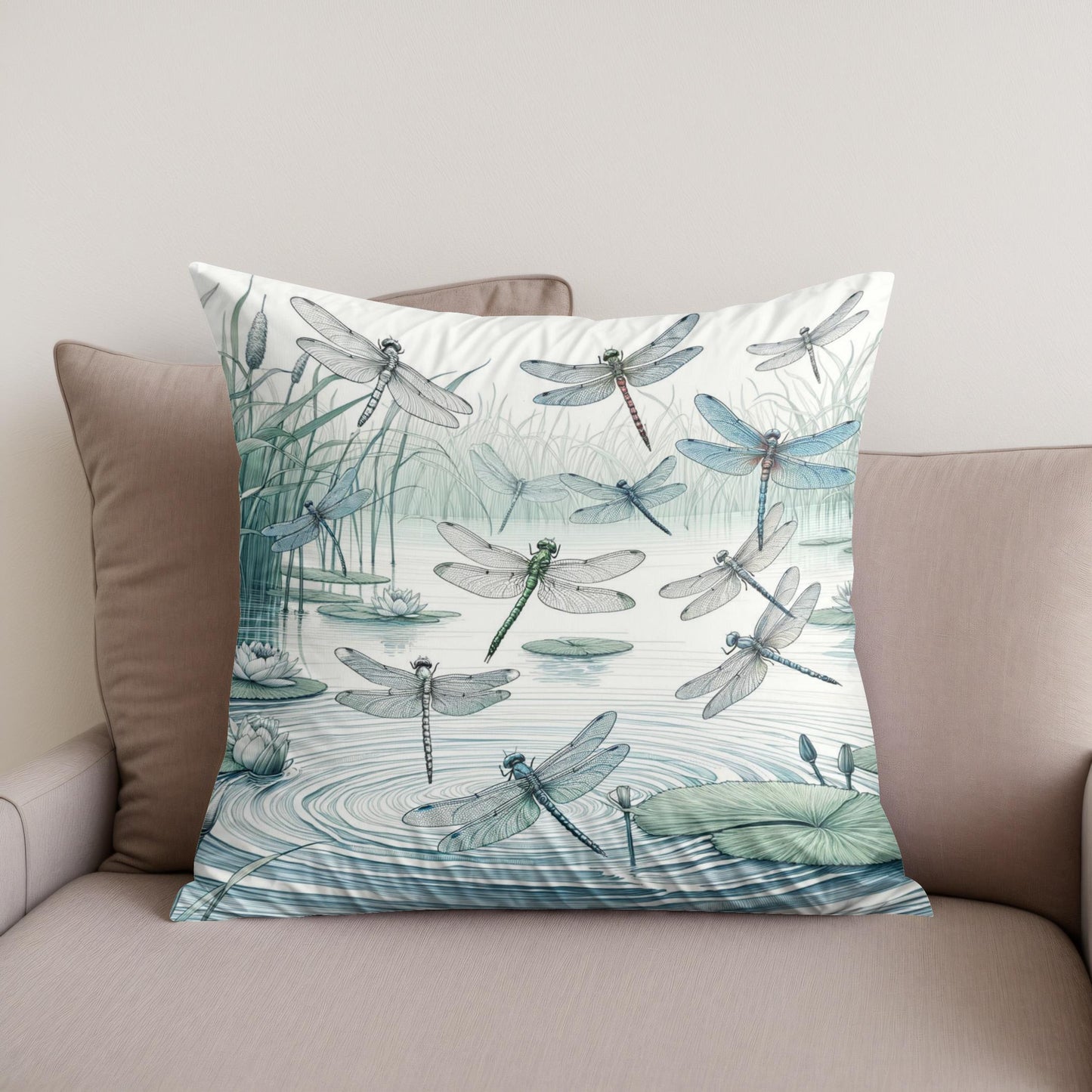 Dragonfly Waltz Cotton Cushion