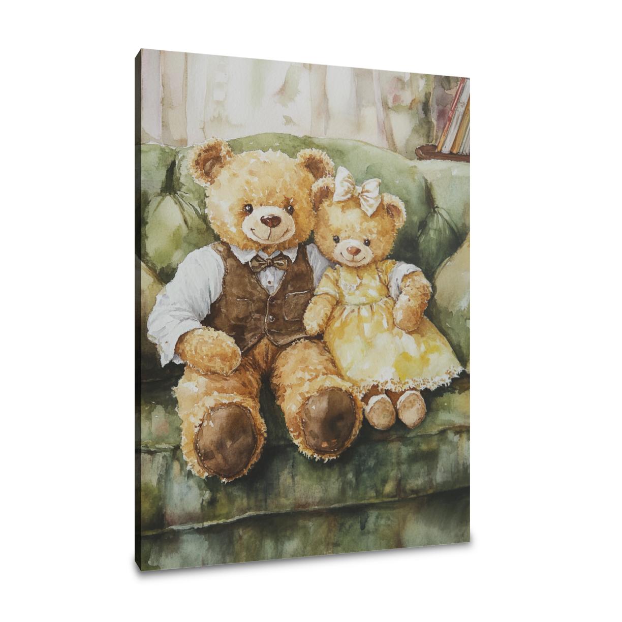 Romantic Teddy Bears Canvas