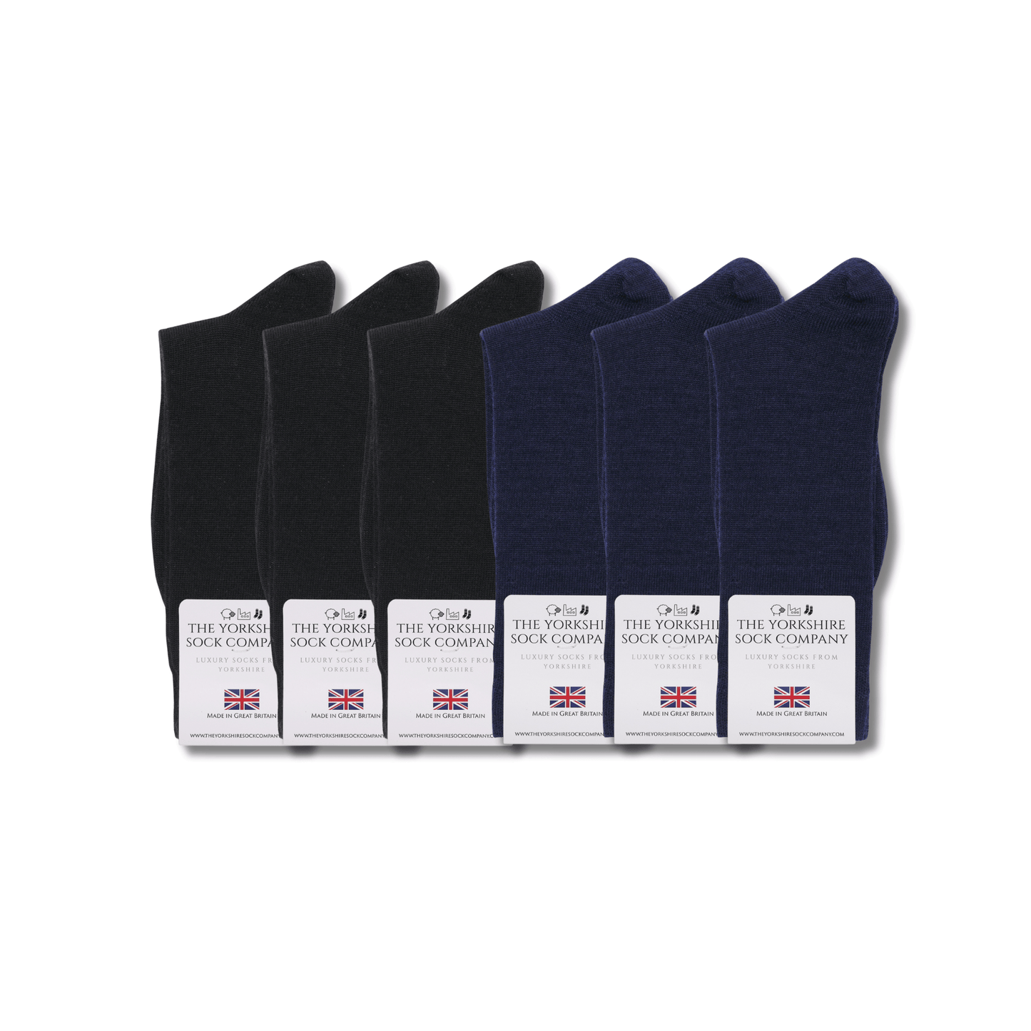 Duchy Everyday Merino Socks - 6 Pair Bundle Black