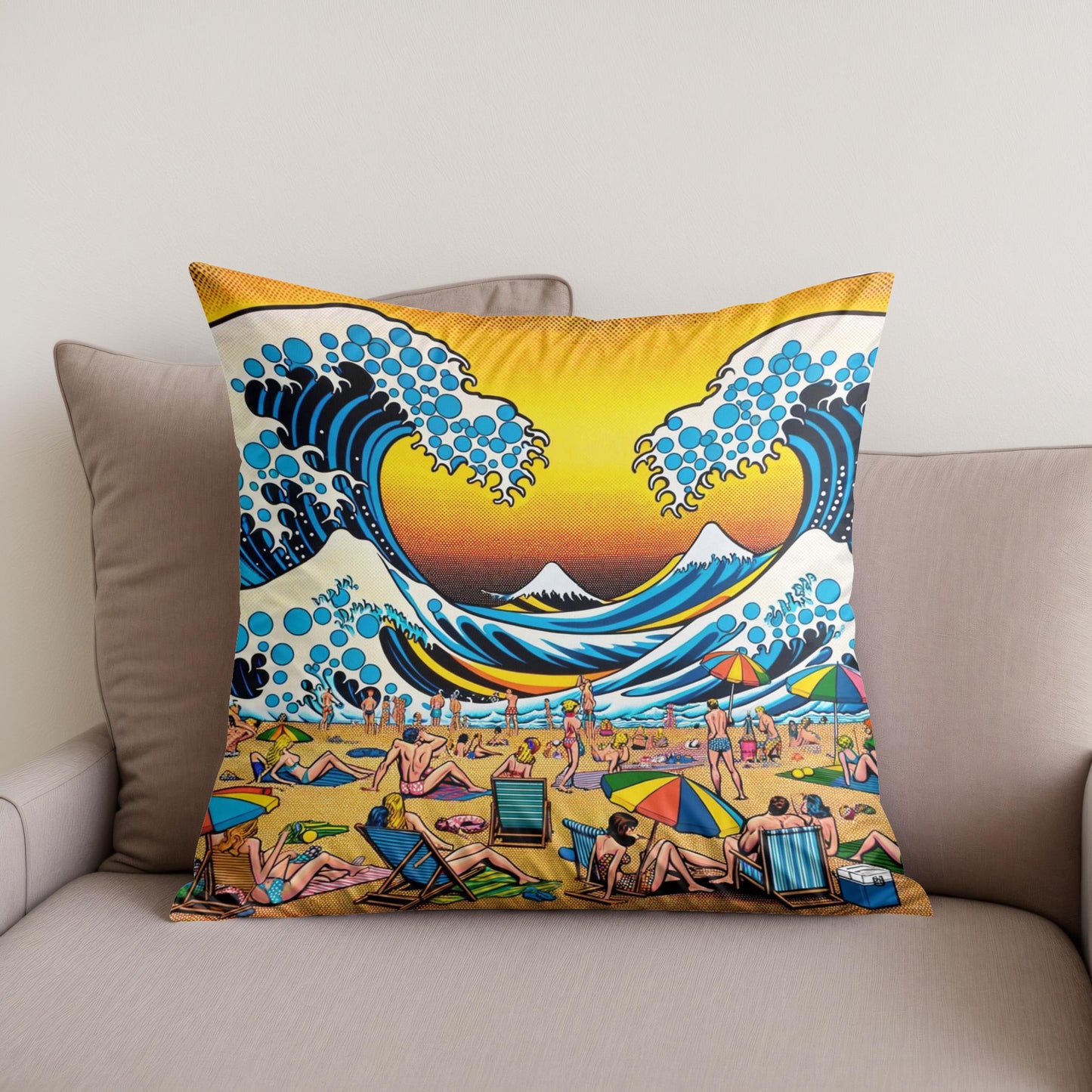 Seaside Pop Spectacle Cotton Cushion