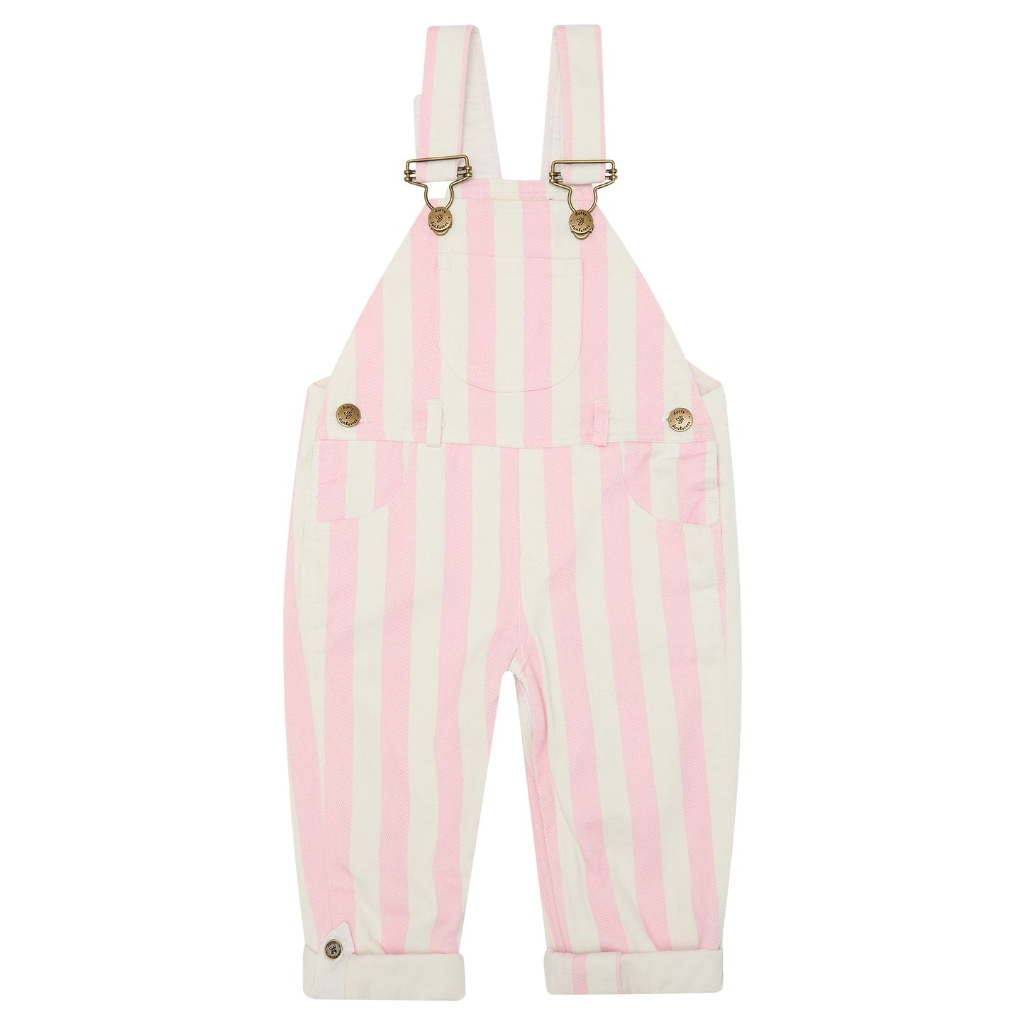 Classic Wide Stripe Denim Dungarees - Pink