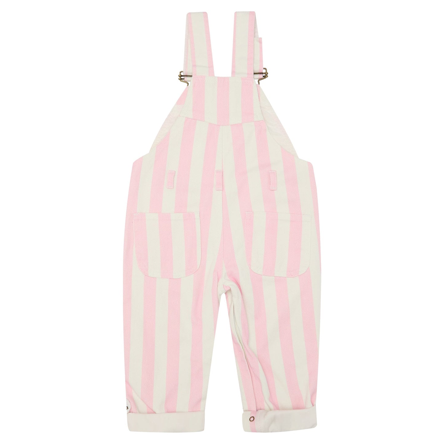 Classic Wide Stripe Denim Dungarees - Pink