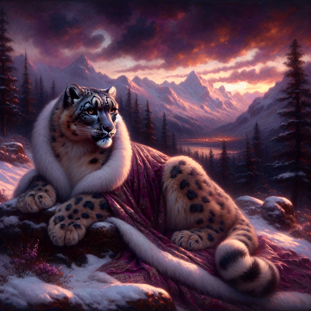 Dusk Majesty Snow Leopard Canvas