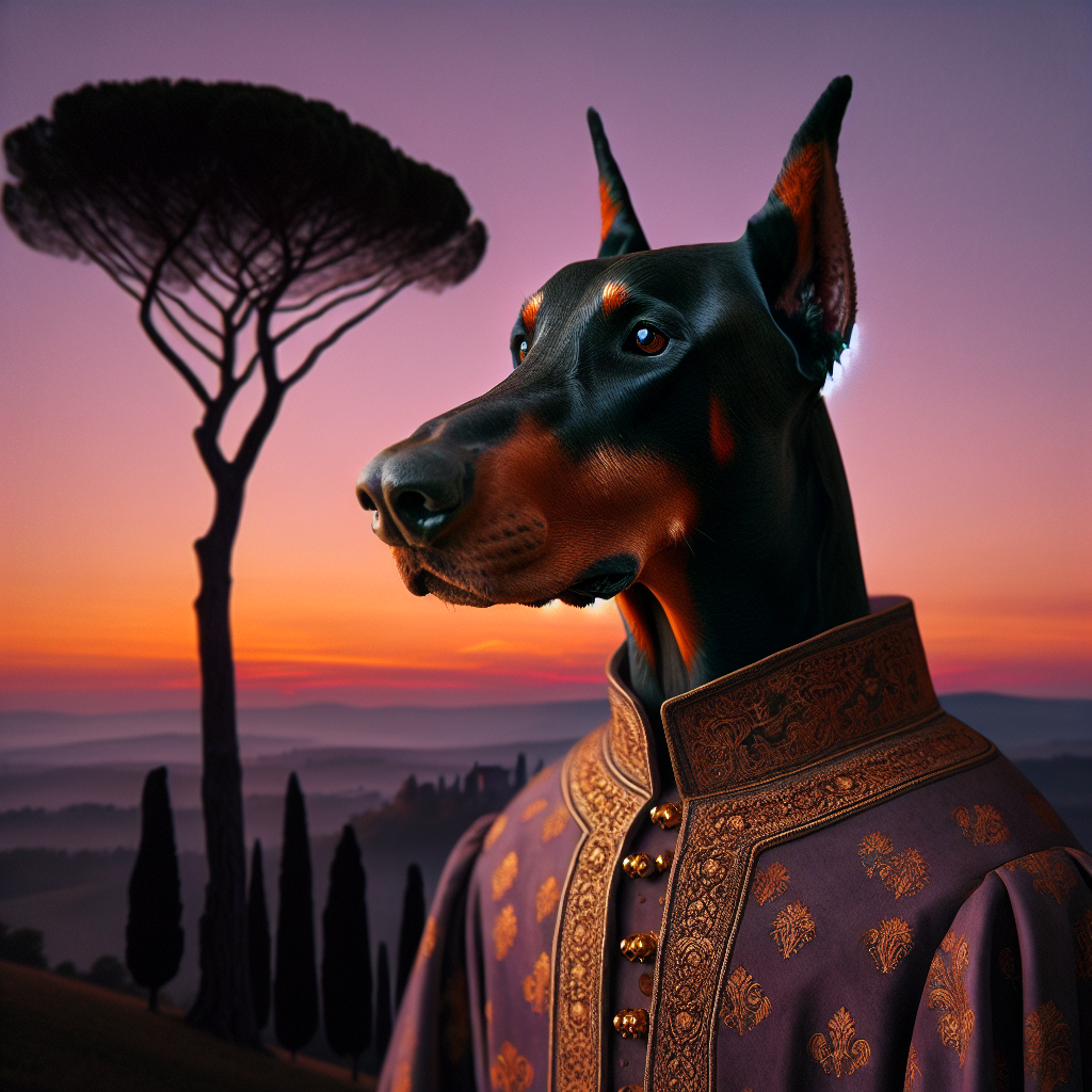 Dusk's Regal Doberman Canvas