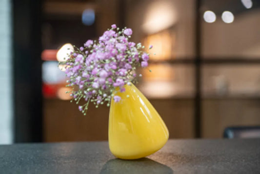 TUMBLING VASE - H12 D10 cm - OCHRE