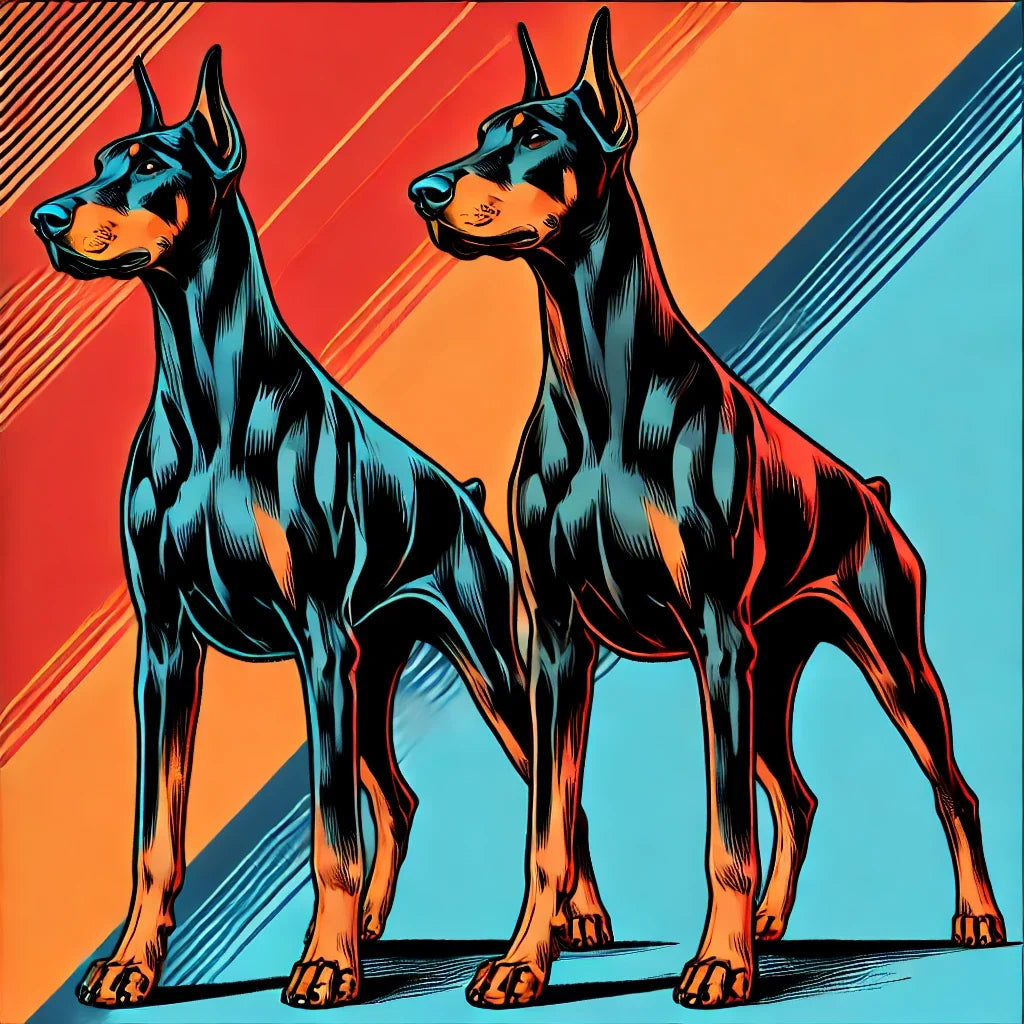 Dynamic Dobermans Canvas