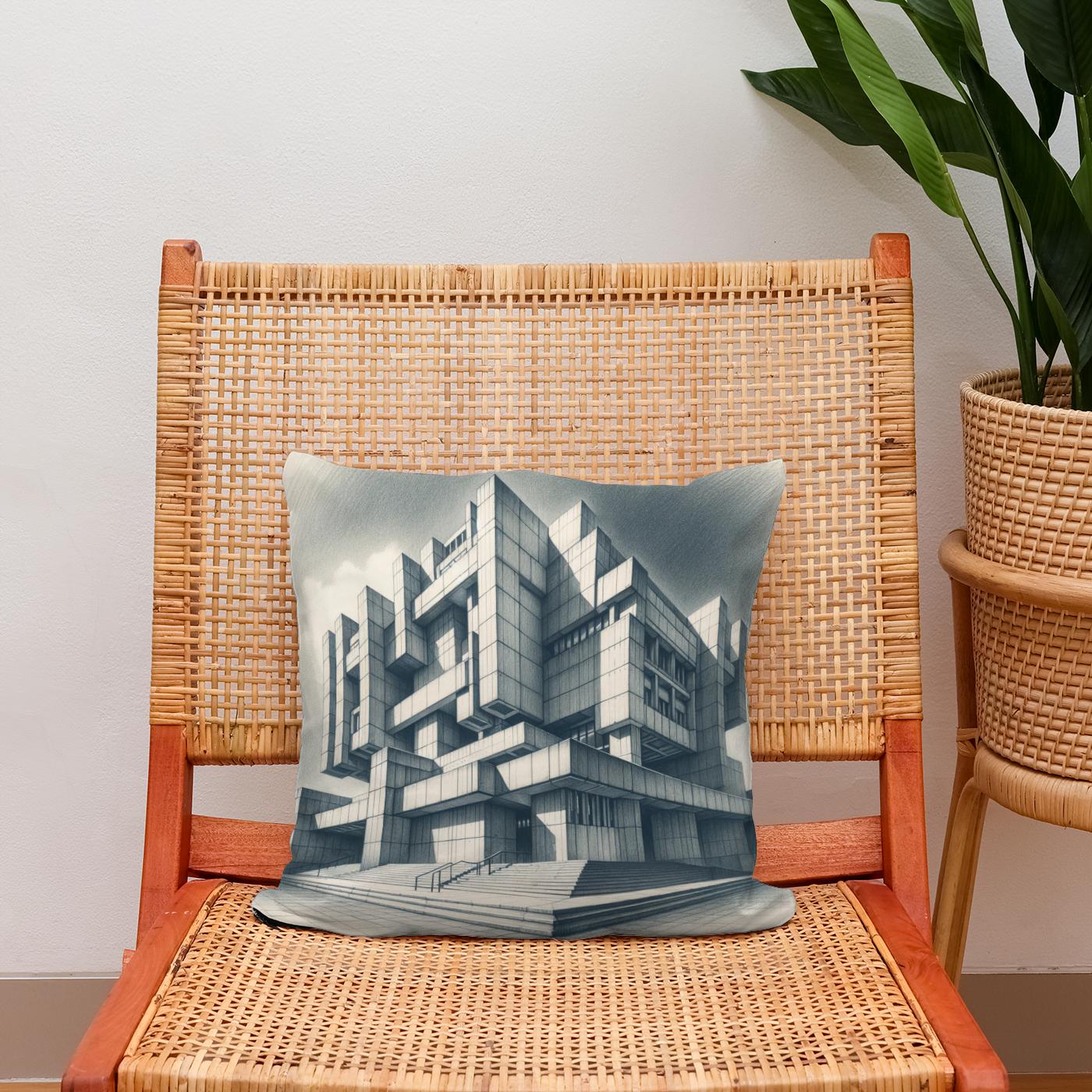 Brutalist Bastion Cotton Cushion
