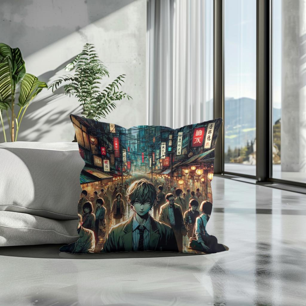 Metropolis Shadows Thriller Cotton Cushion