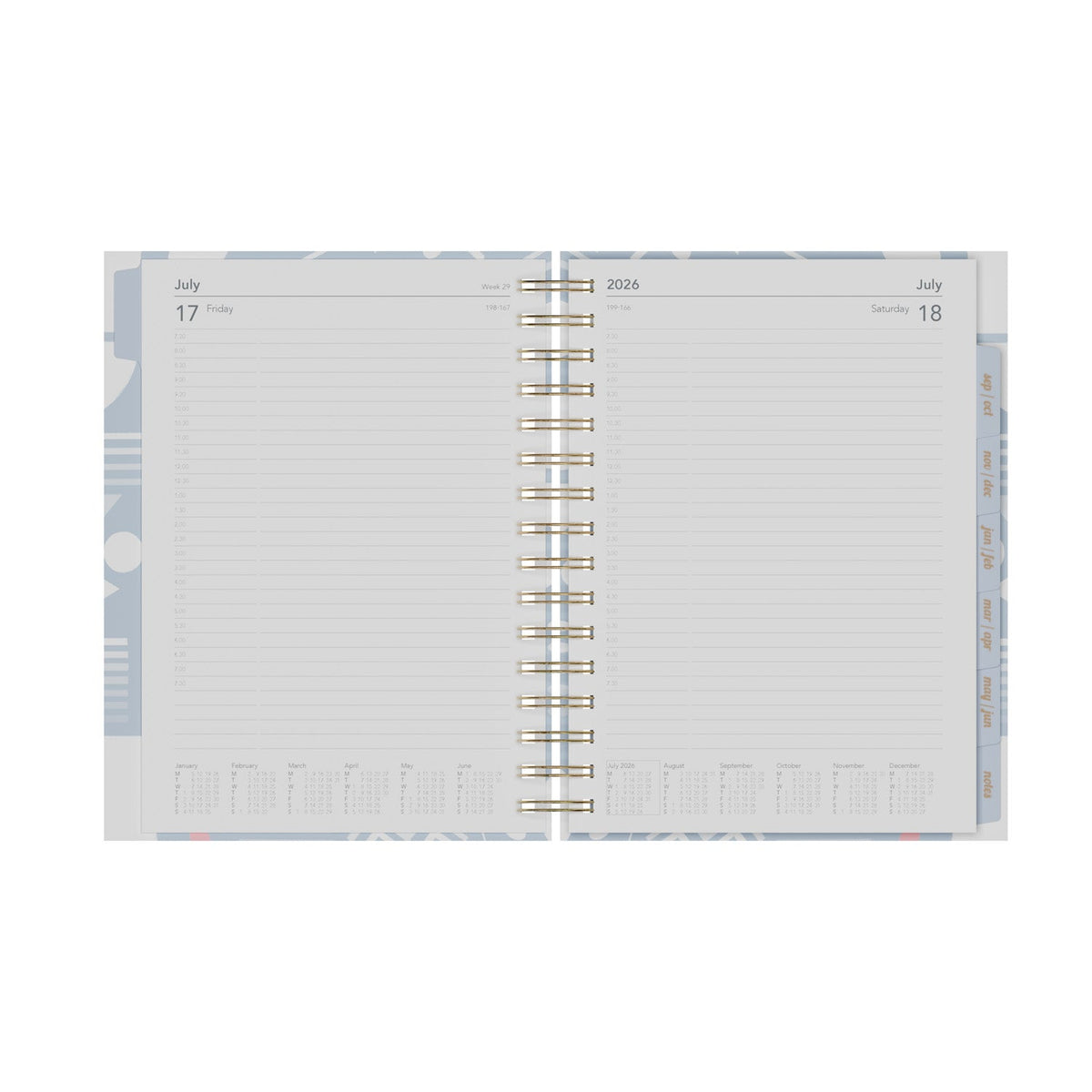 2026-2027 Mid Year Planner - 13 Month A5 Day-to-Page Diary - Hard Cover - Collins Debden Scandi Range