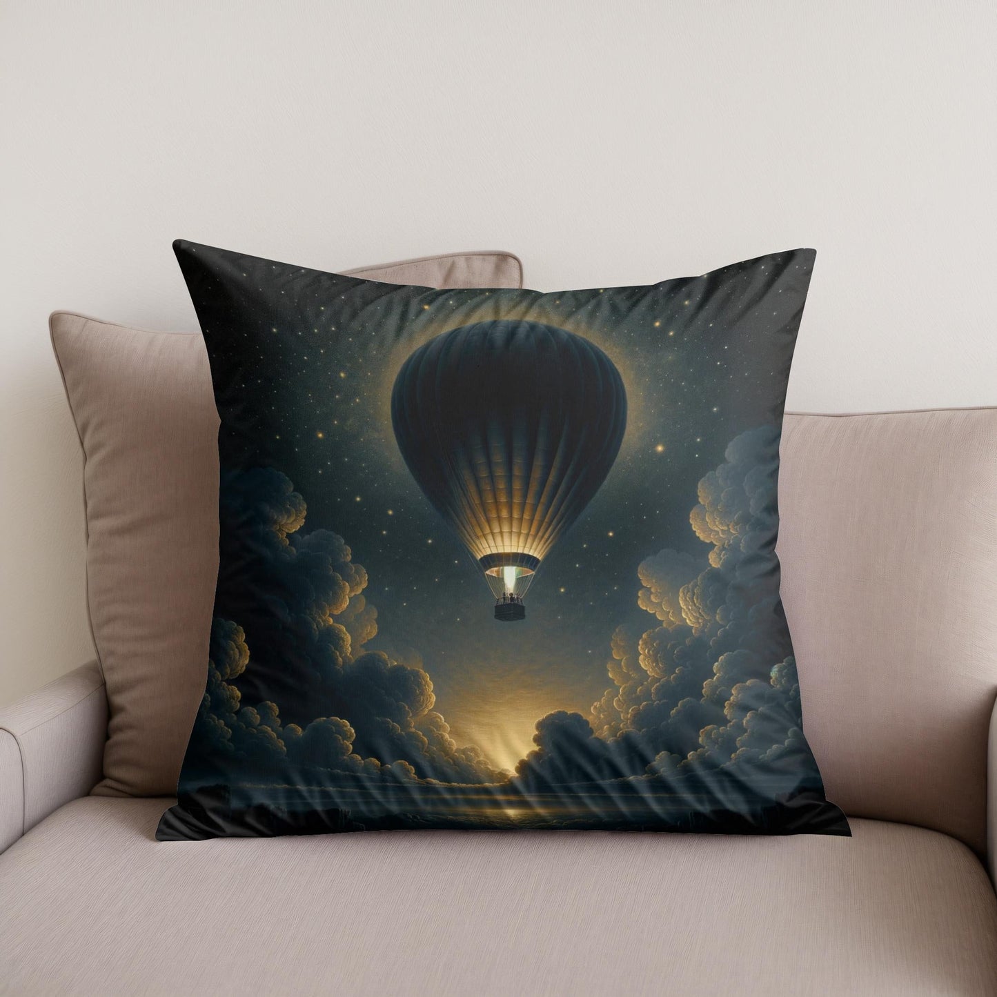 Nocturnal Elegance Cotton Cushion