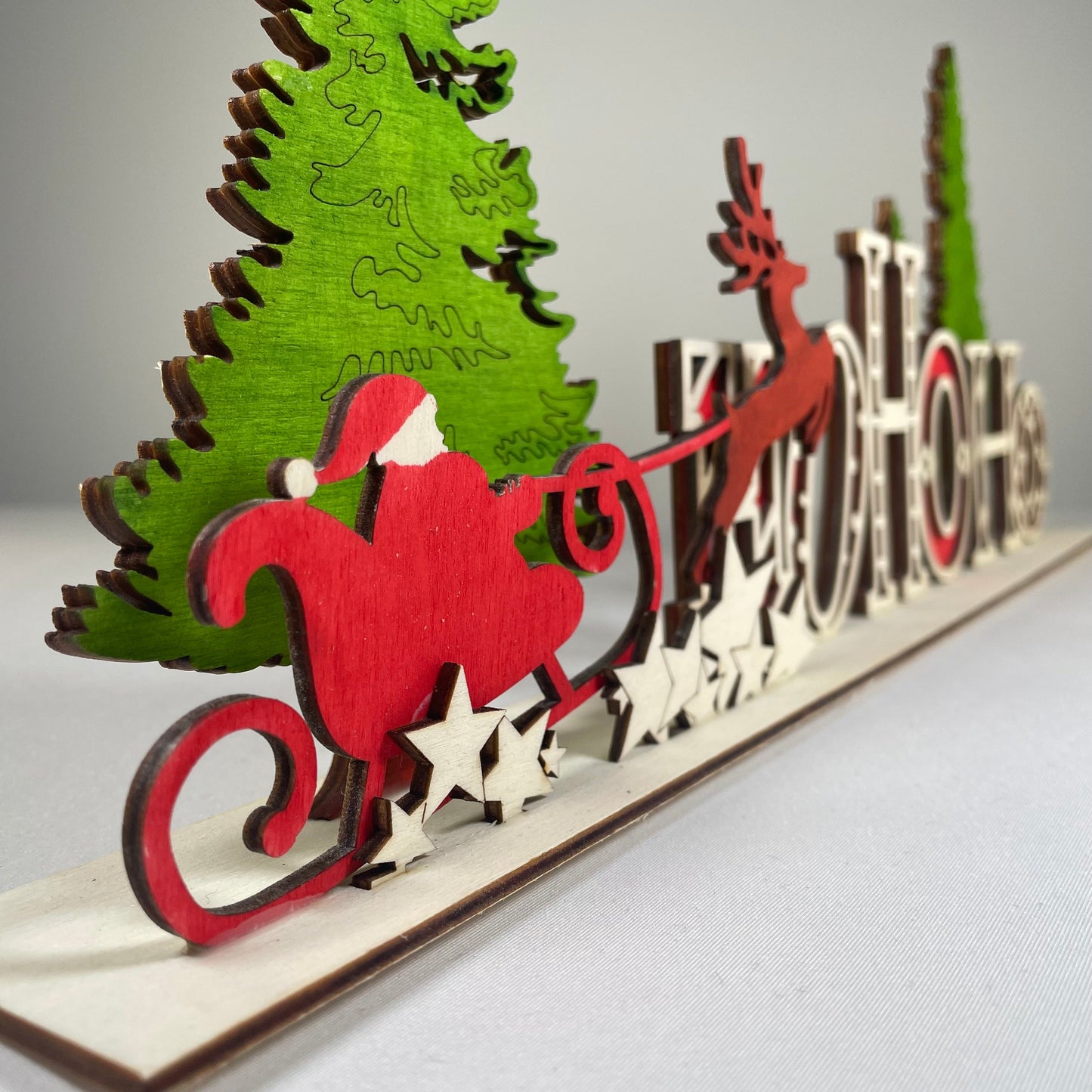 Ho Ho Ho Sign - Handmade Ornament by Curious Rabbit ®