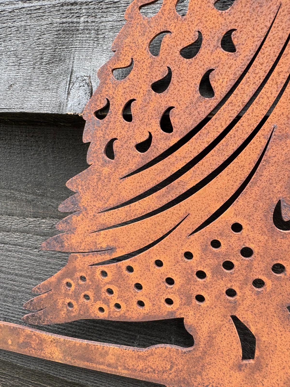 Rusty Metal Owl Garden Decoration