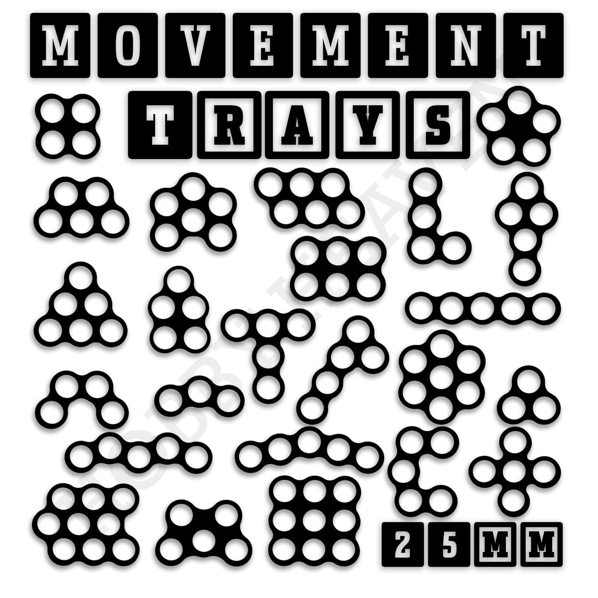 25mm Movement Trays for Tabletop Games | Wargaming | Full Range