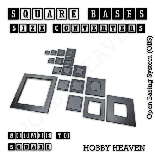 Square to Square Base Converters 3D Print Full Range