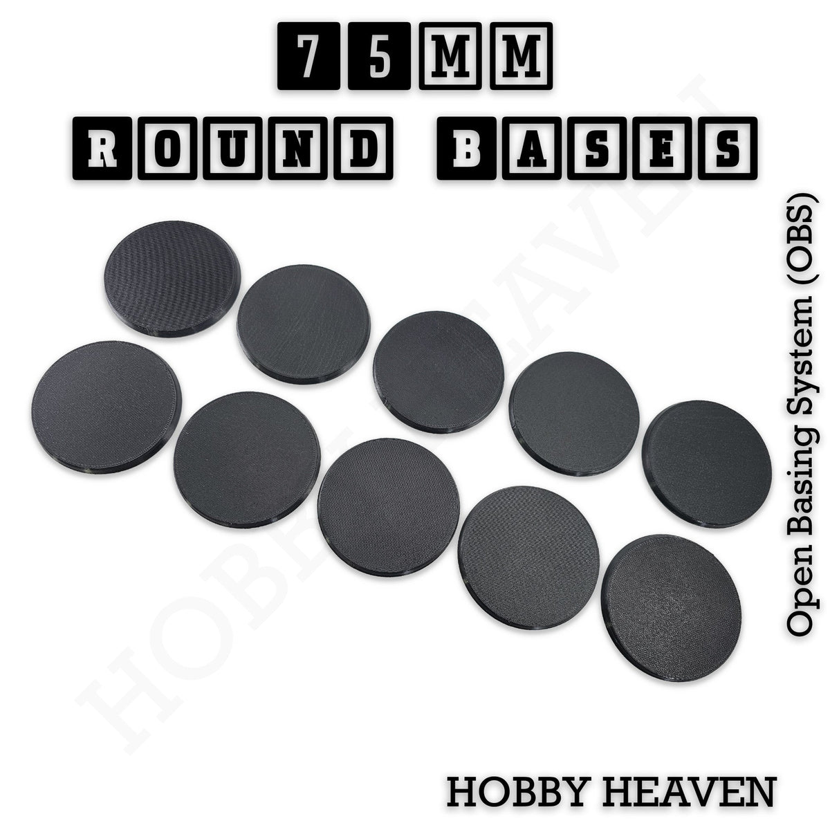 75mm Round Textured Bases 3D Printed