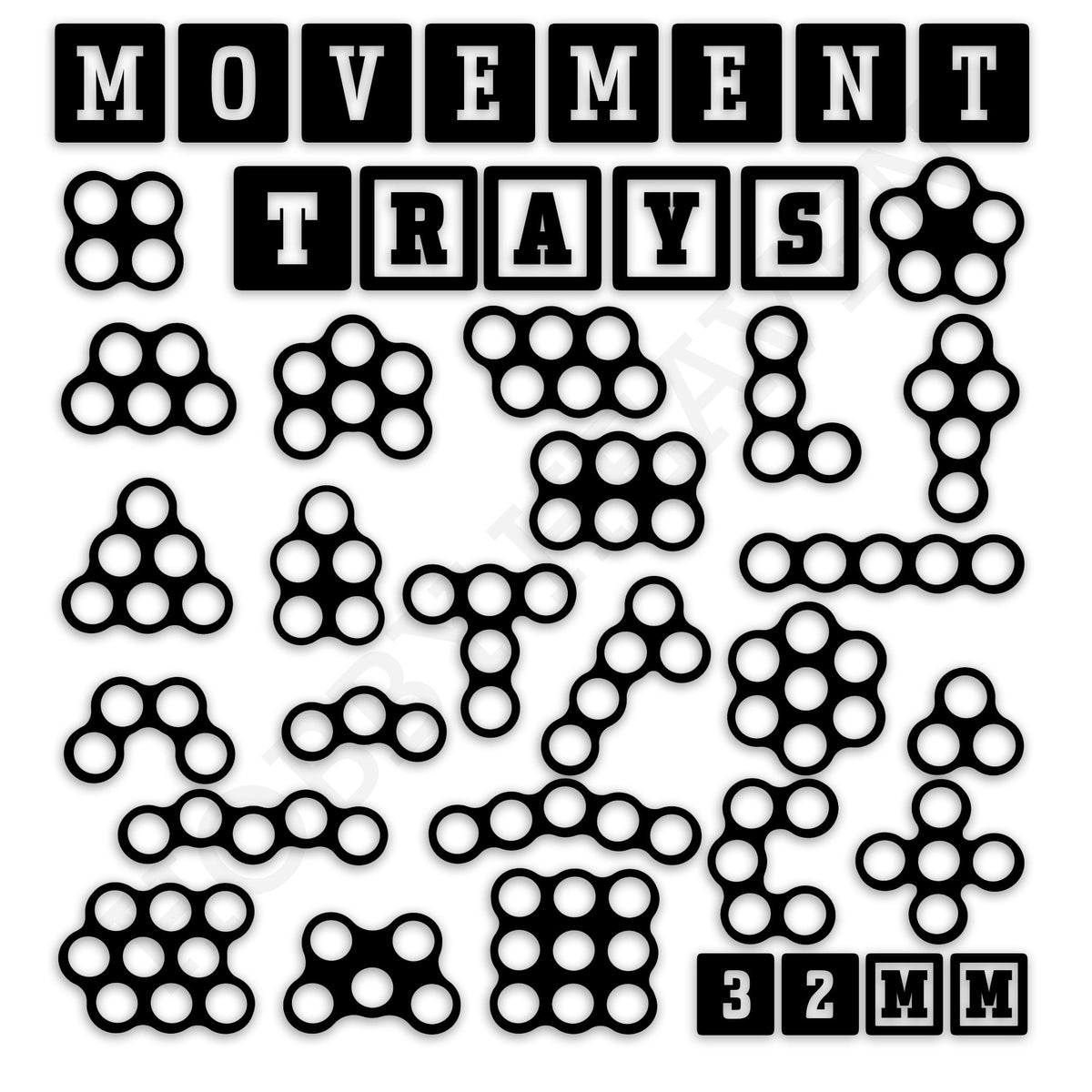 32mm Movement Trays for Tabletop Games | Compatible with Popular Miniatures | Full Range