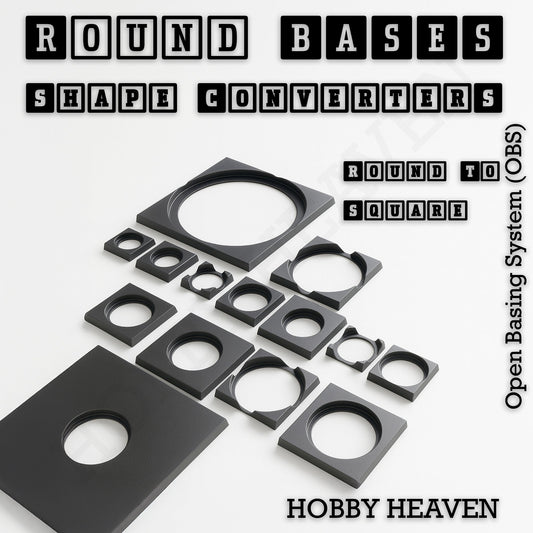 Round to Square Bases Shape and Size Converters 3d Print Full Range