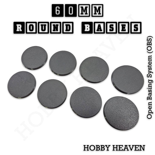 True 60mm Round Textured Bases 3D Printed