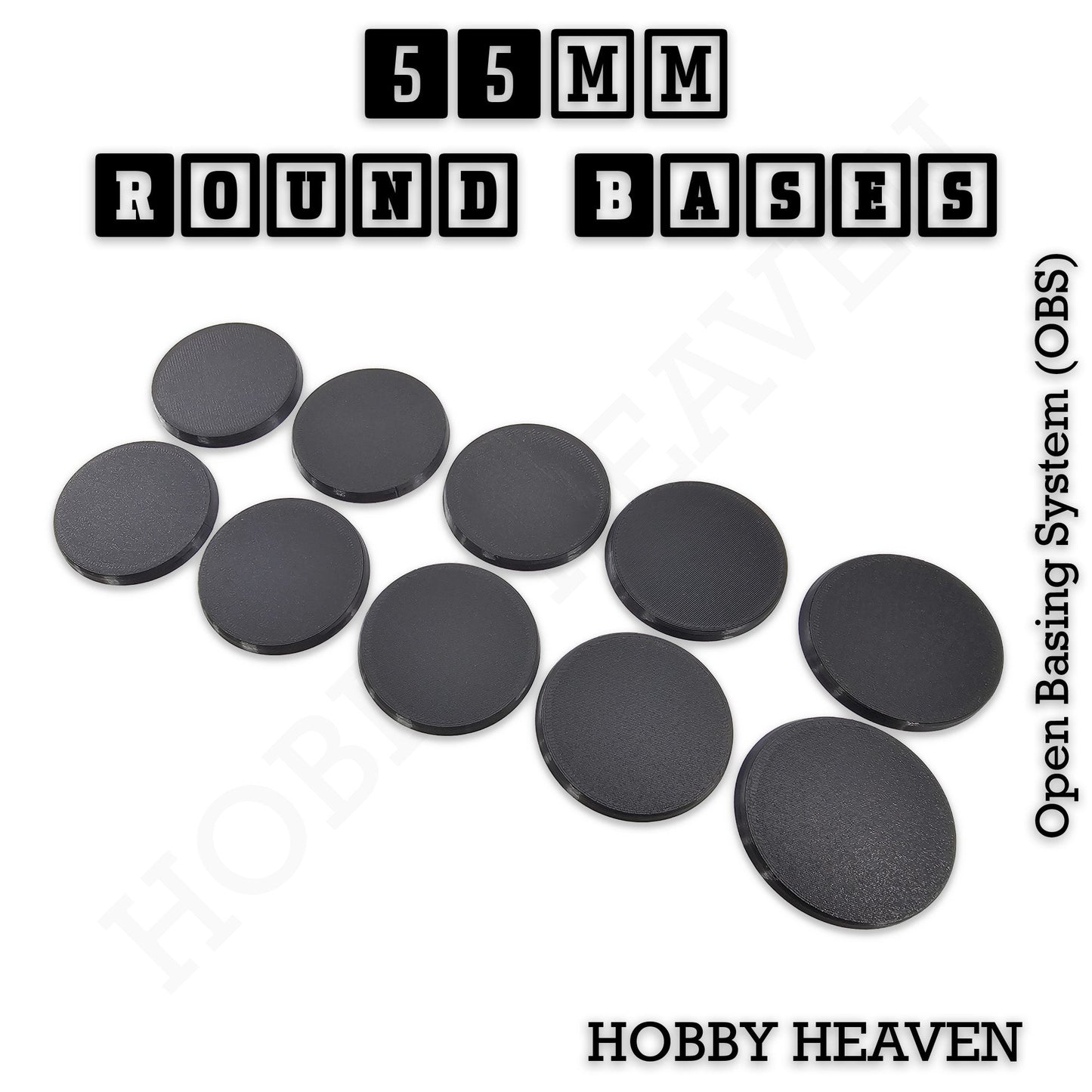 55mm Round Textured Bases 3D Printed Infinity Compatible