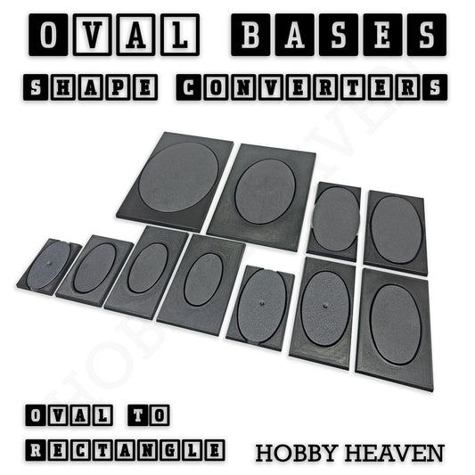 Oval to Rectangle Base Converters 3D Print Full Range
