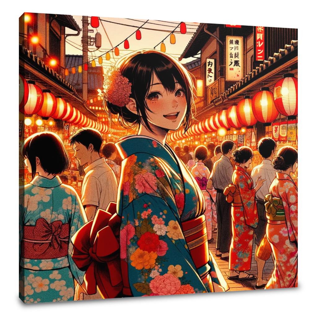 Festive Yukata Joy Canvas