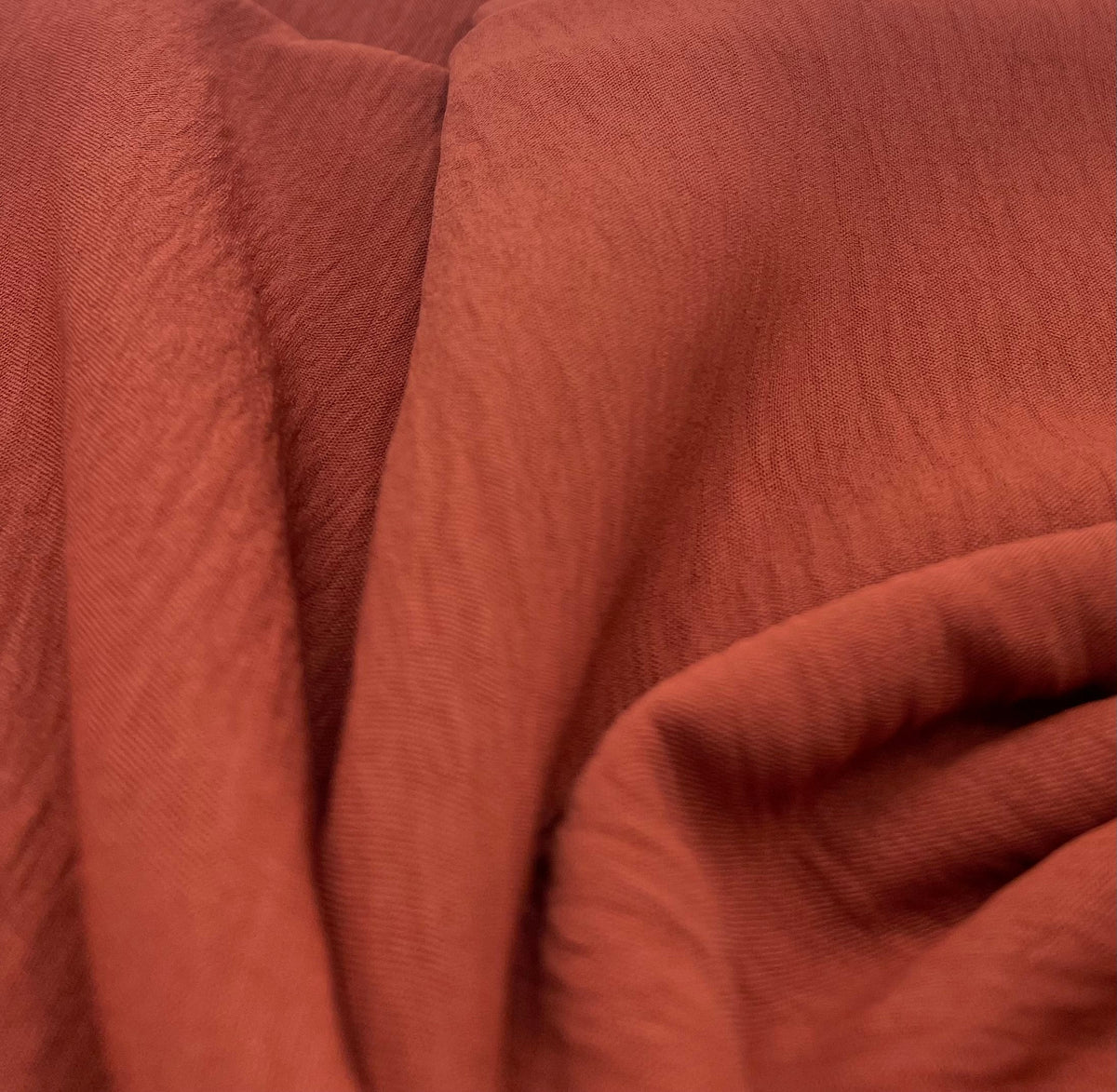 Plain Autumn Brown Ocean Crepe Stretch Fabric Non Stretch