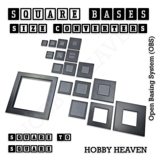 Square to Square Base Converters 3D Print Full Range