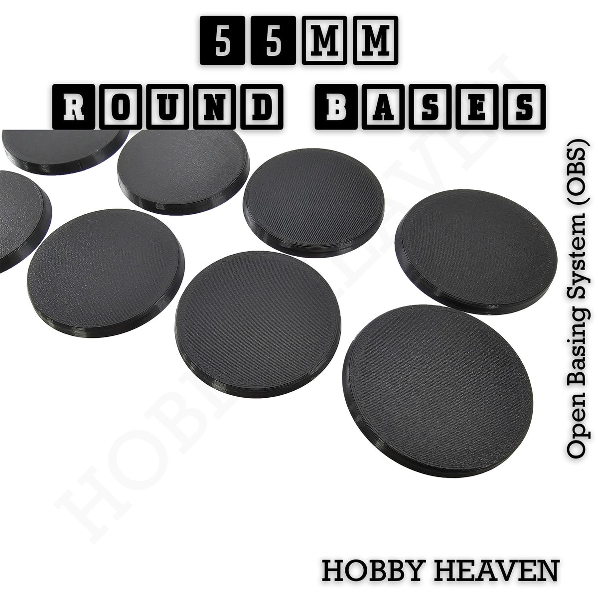 55mm Round Textured Bases 3D Printed Infinity Compatible