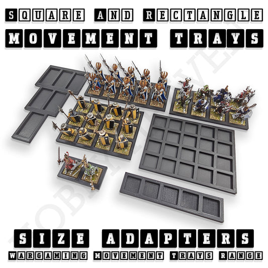 Square and Rectangle Movement Tray Adapters for Tabletop Games