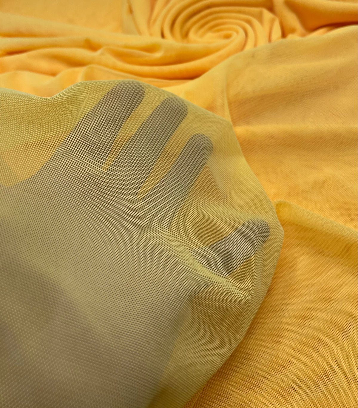 Plain Yellow Mesh Fabric Stretch