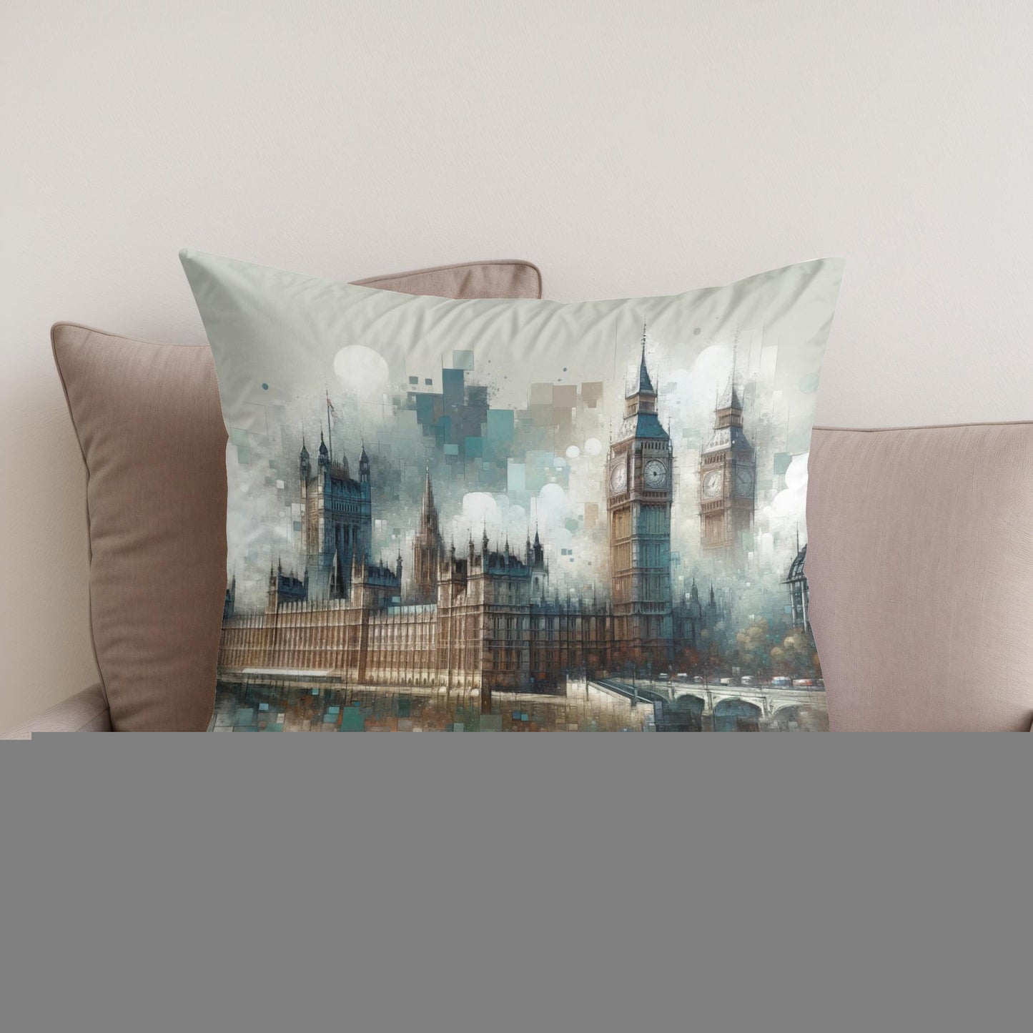 London's Timeless Echo Cotton Cushion