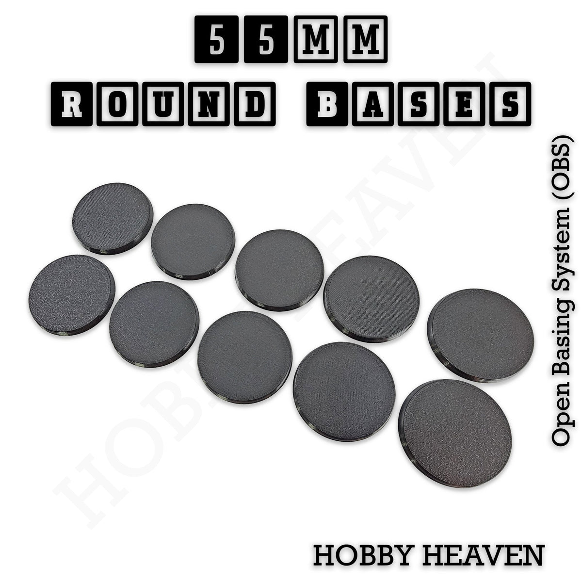 55mm Round Textured Bases 3D Printed Infinity Compatible