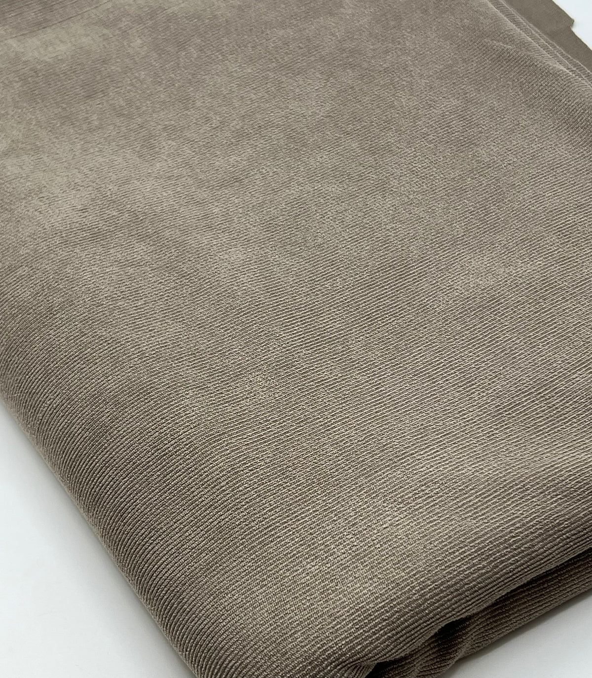 Mushroom Brown Fine Rib Stretch Fabric