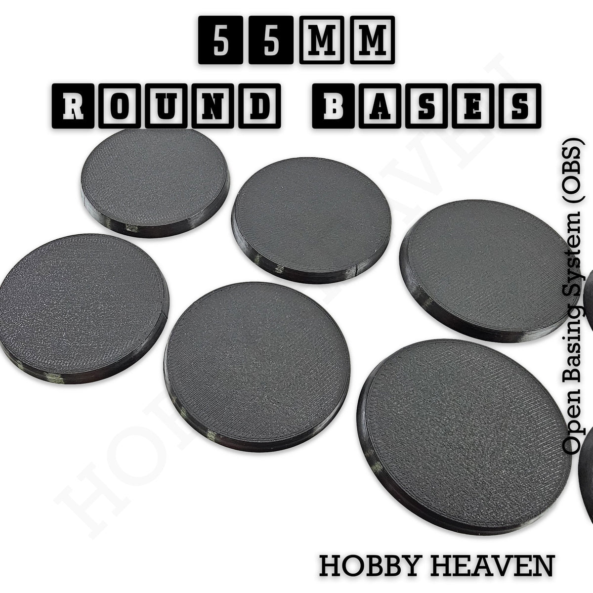 55mm Round Textured Bases 3D Printed Infinity Compatible