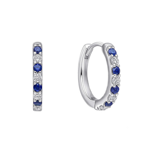 Diamonfire Two Tone Zirconia Hoop Earrings