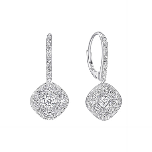 Diamonfire Pave Stippled French Hook Earrings
