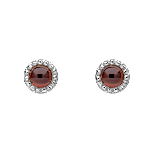 Beginnings Milgrain Semi-Precious Cabochon Birthstone Earrings