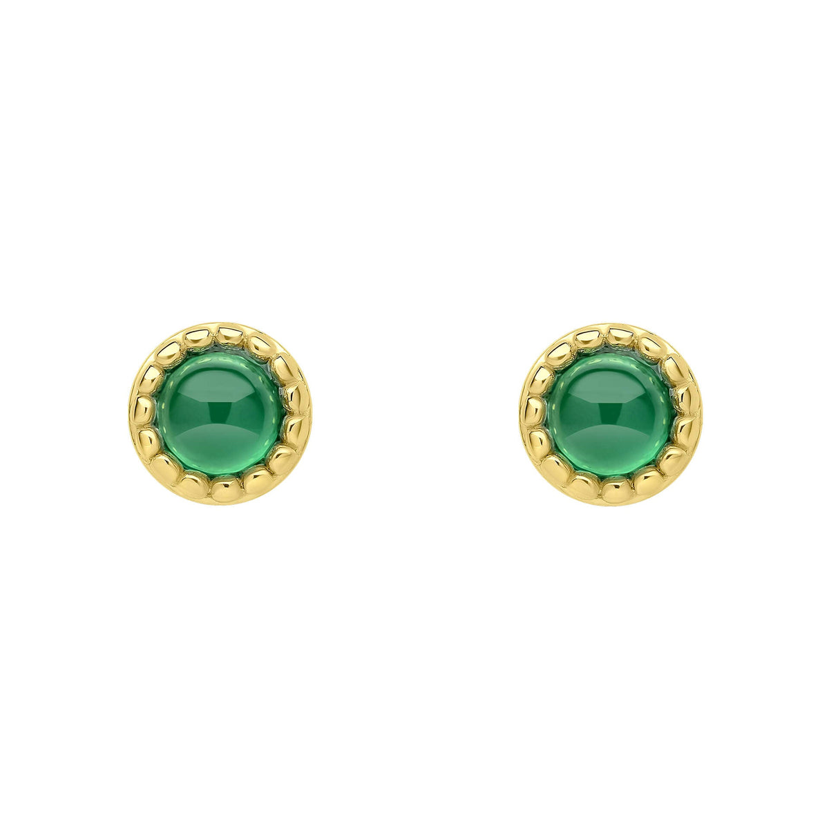 Beginnings Milgrain Semi-Precious Cabochon Birthstone Earrings